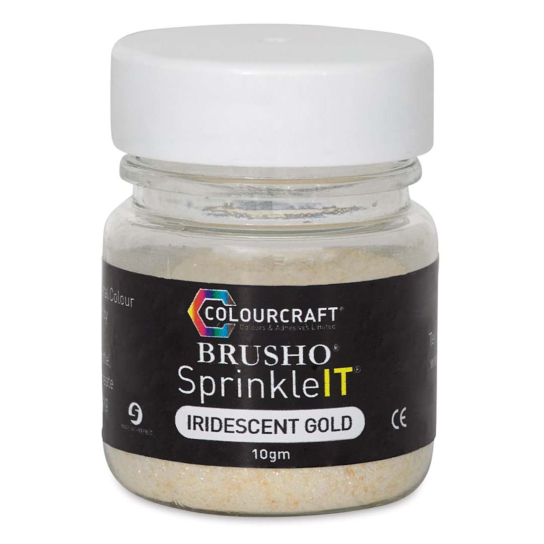 Open in modal - Brusho SprinkleIt - Front of Jar of Iridescent Gold