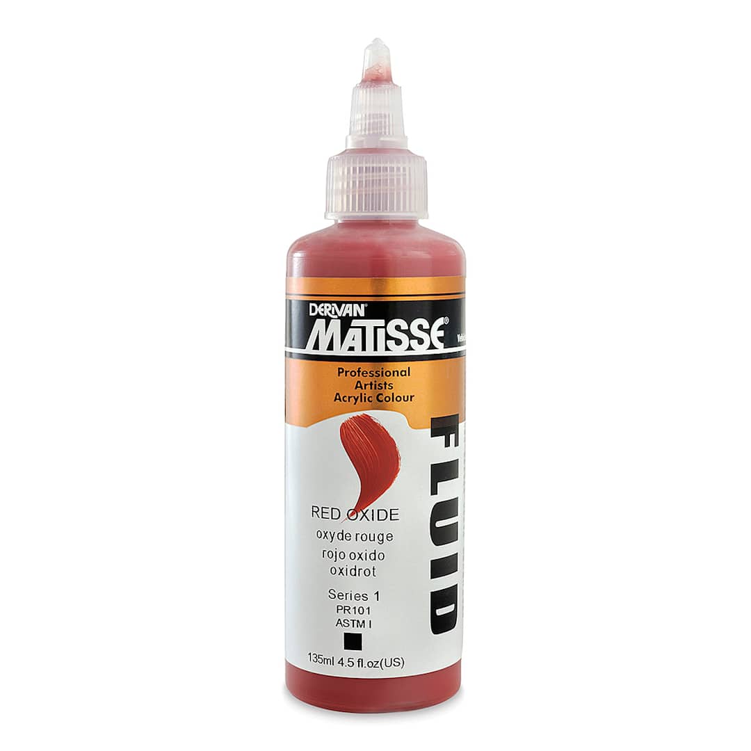 Open in modal - Matisse Fluid Acrylics - Front of 135 ml bottle of Red Oxide
