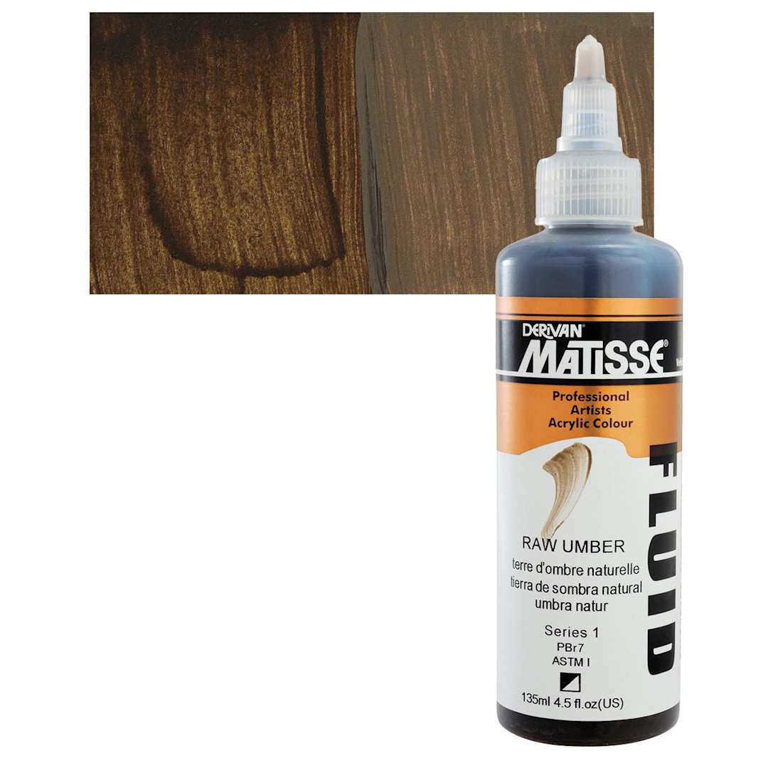 Open in modal - Matisse Fluid Acrylic - Raw Umber, 135 ml bottle and swatch