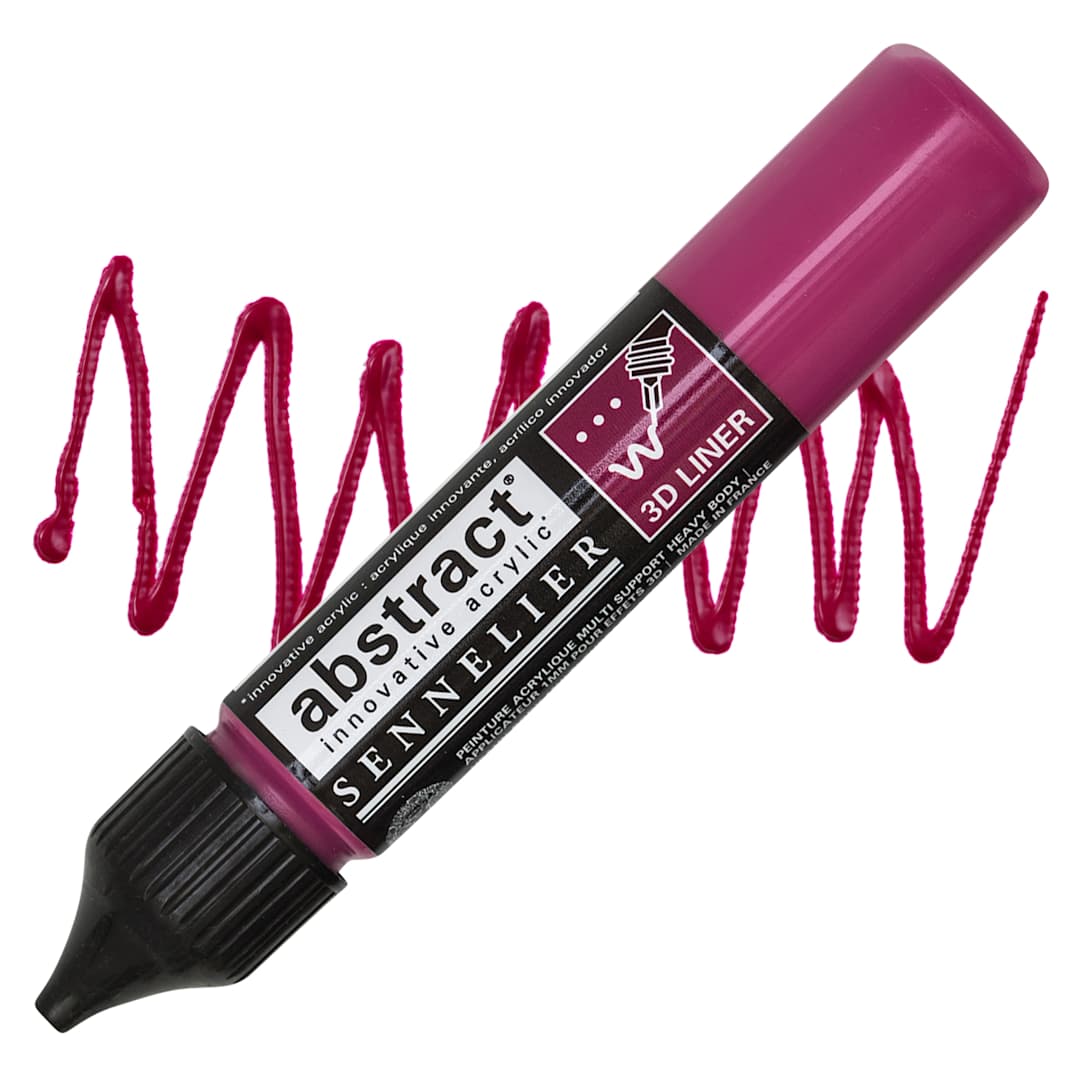 Open in modal - Sennelier Abstract 3D Liner - Deep Magenta, 27 ml bottle and swatch
