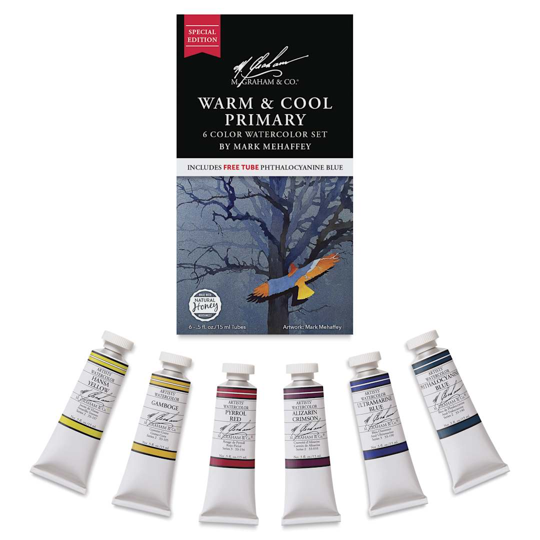 Open in modal - M. Graham Artists' Watercolor - Warm and Cool, Set of 6, 15 ml