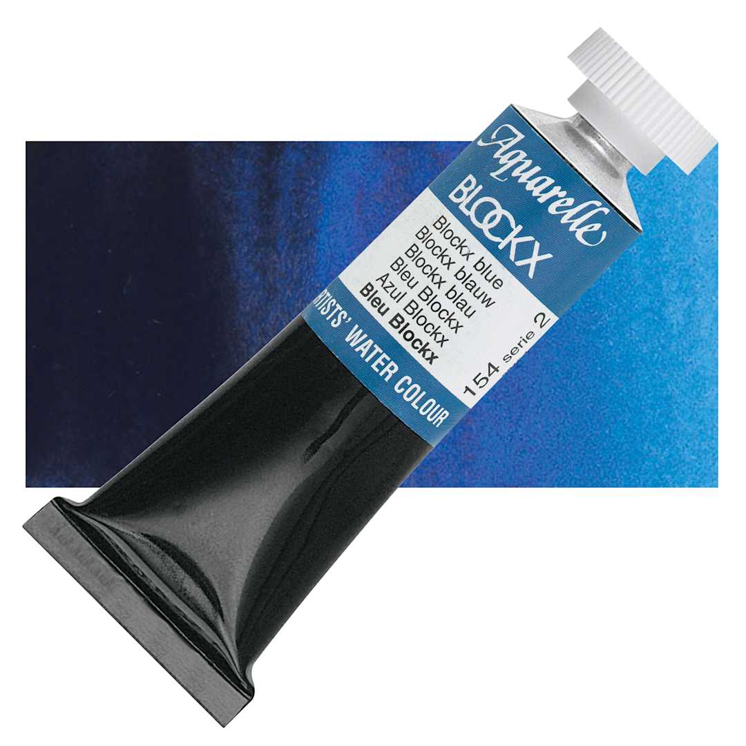 Open in modal - Blockx Artists' Watercolor - Blockx Blue, 15 ml Tube and swatch