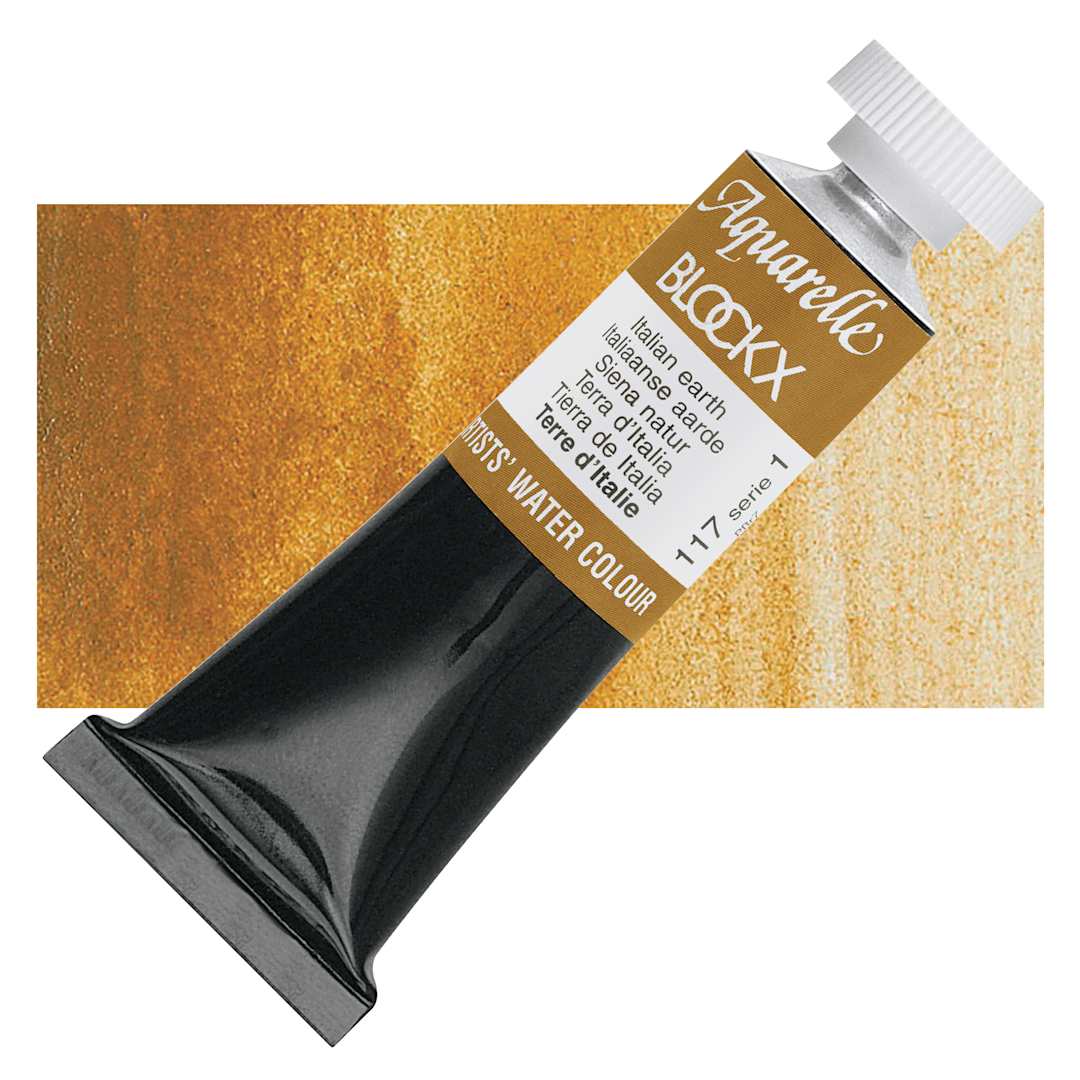 Open in modal - Blockx Artists' Watercolor - Italian Earth, 15 ml tube and swatch