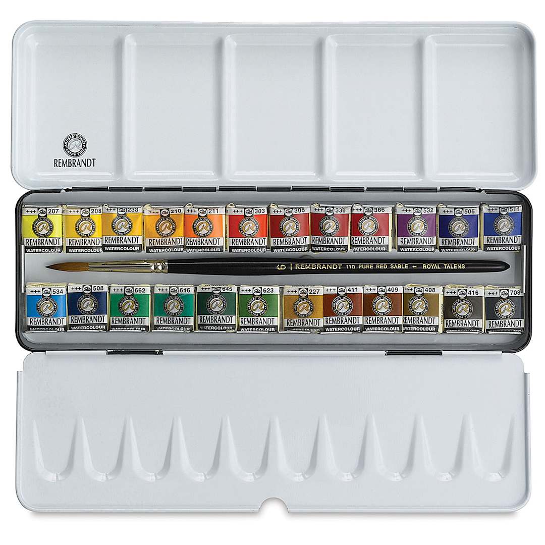 Open in modal - Rembrandt Artist Watercolors - Set of 24 colors, Pans