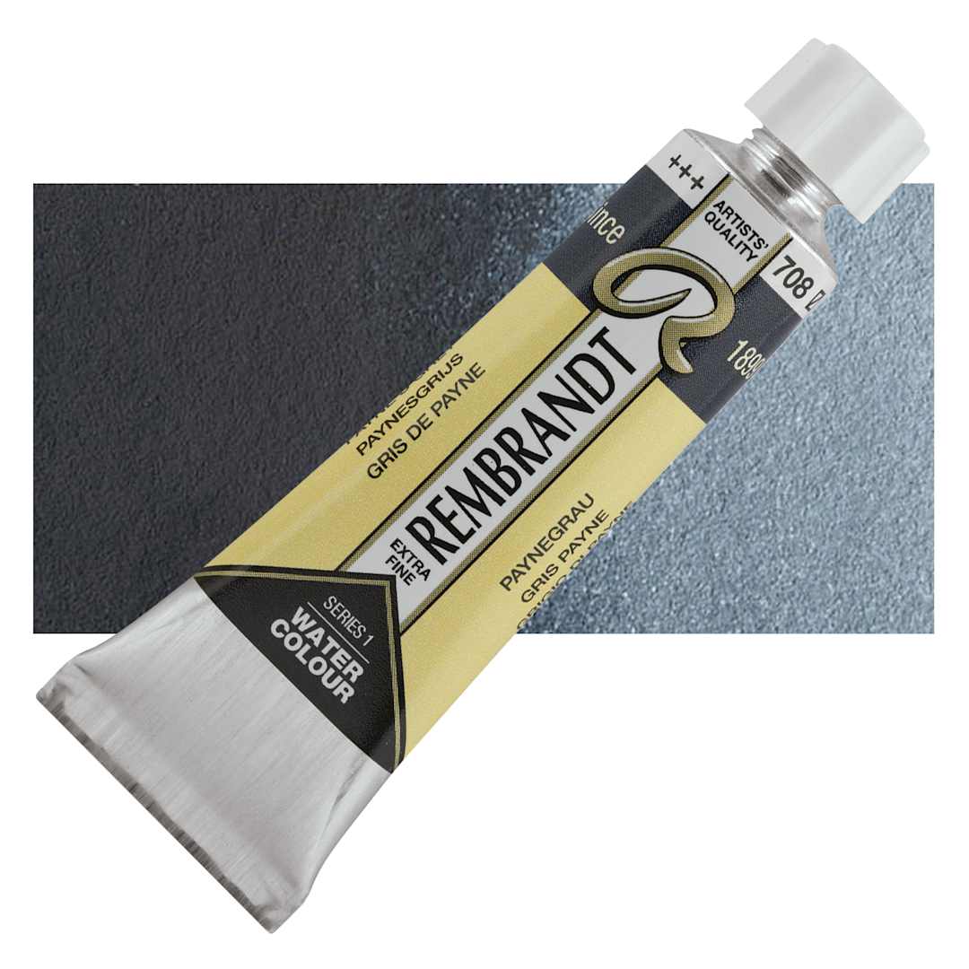 Open in modal - Rembrandt Artist Watercolor - Payne's Gray, 10 ml Tube and swatch