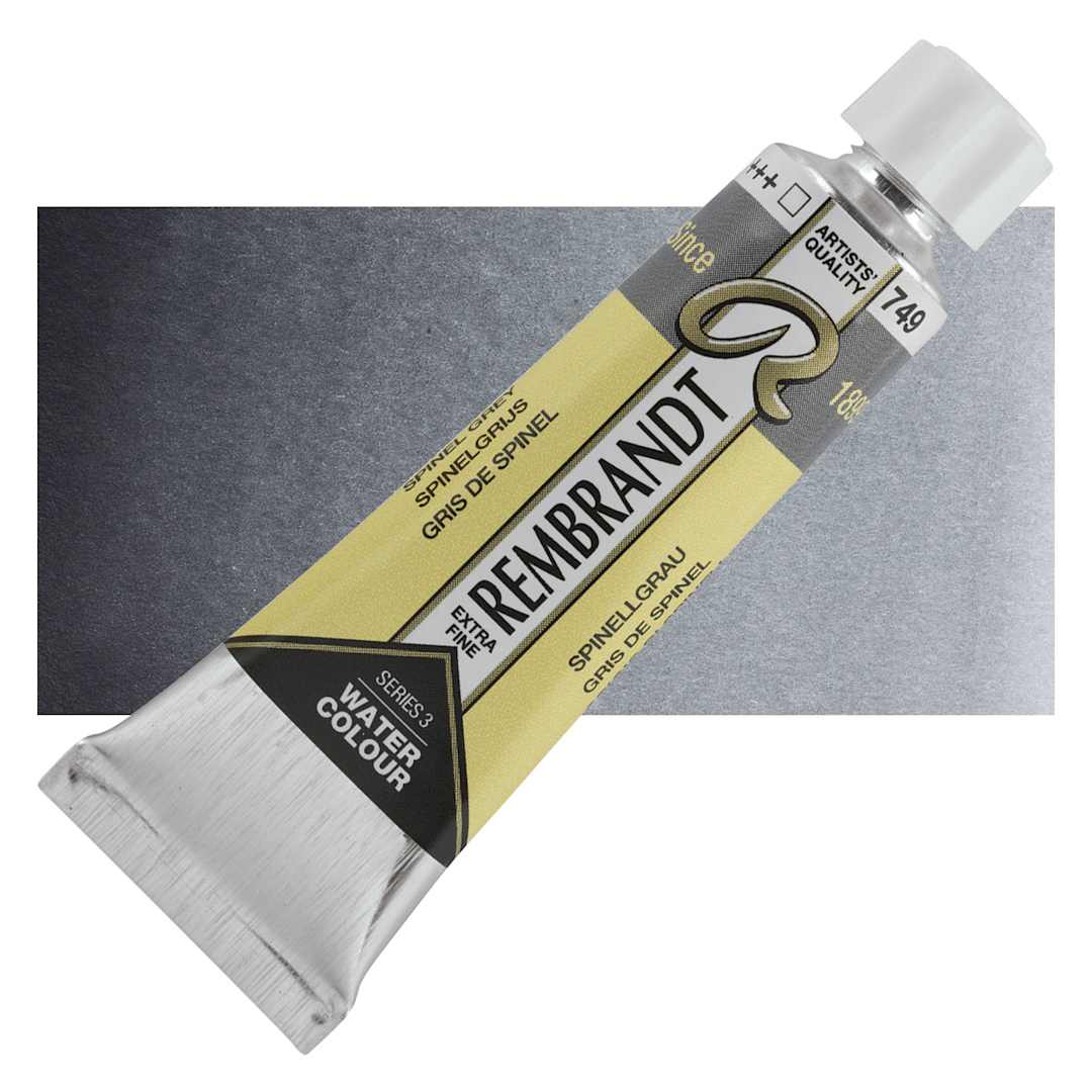 Open in modal - Rembrandt Artist Watercolor - Spinel Grey, 10 ml tube and swatch