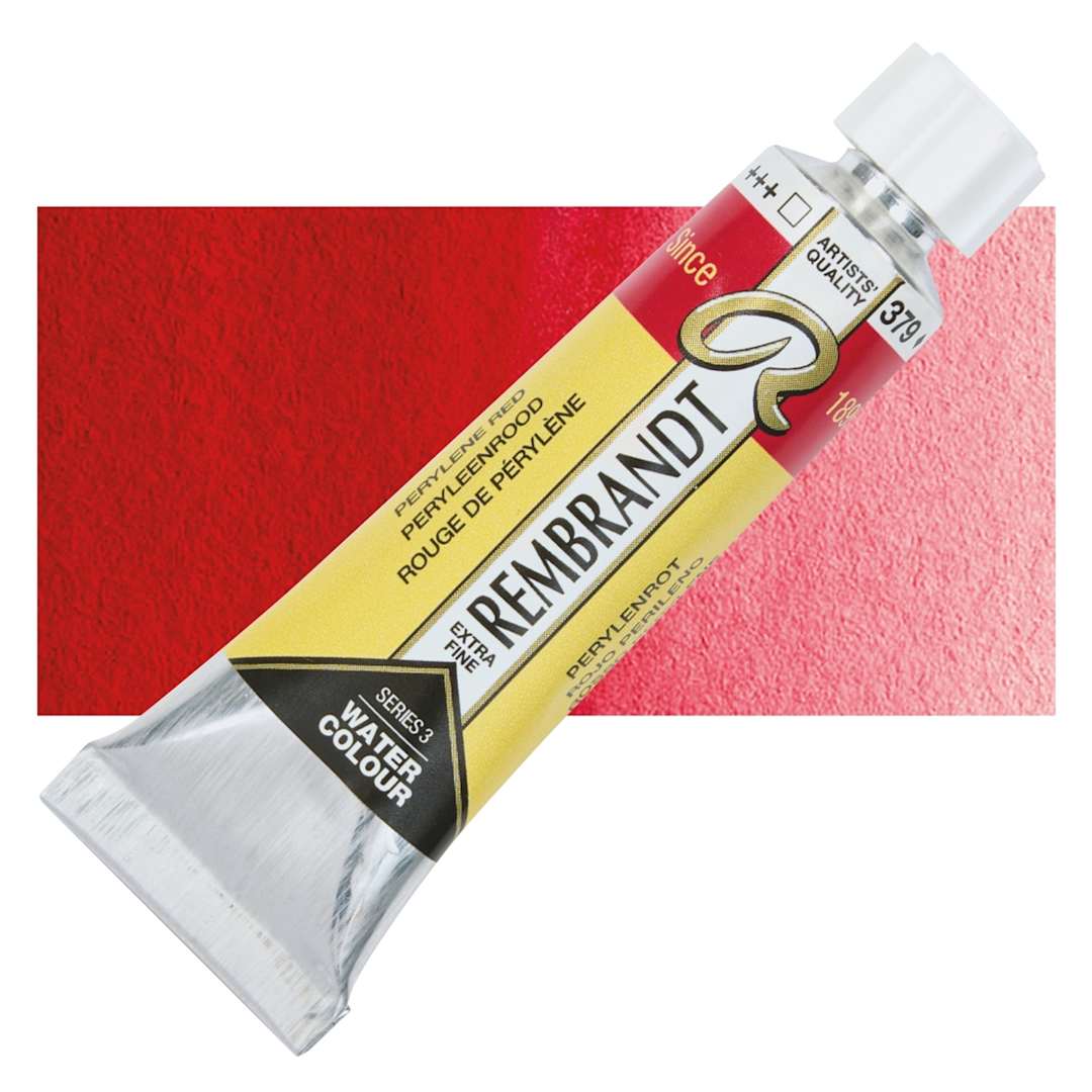 Open in modal - Rembrandt Artist Watercolors - Madder Lake Deep, 10 ml tube and swatch