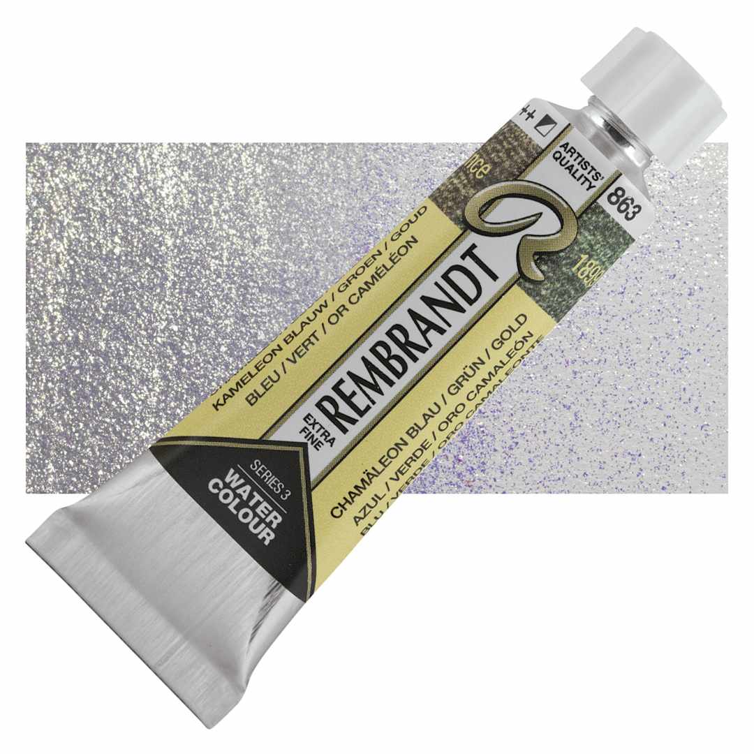Open in modal - Rembrandt Artist Watercolor - Chameleon Blue Green Gold, 10 ml tube and swatch