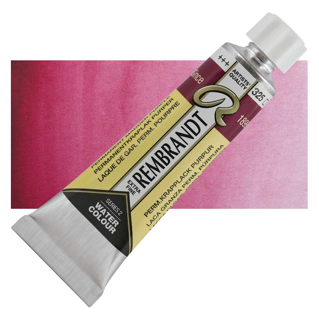 Open in modal - Rembrandt Artist Watercolor - Permanent Madder Lake Purple, 10 ml tube and swatch
