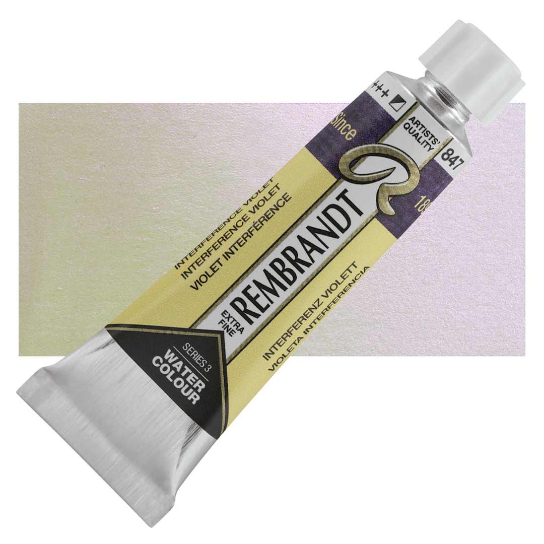 Open in modal - Rembrandt Artist Watercolor - Interference Violet, 10 ml tube and swatch