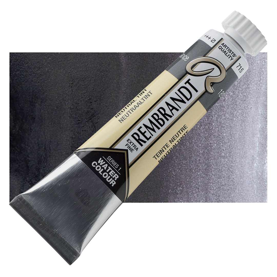Open in modal - Rembrandt Artist Watercolor - Neutral Tint, 20 ml Tube and swatch