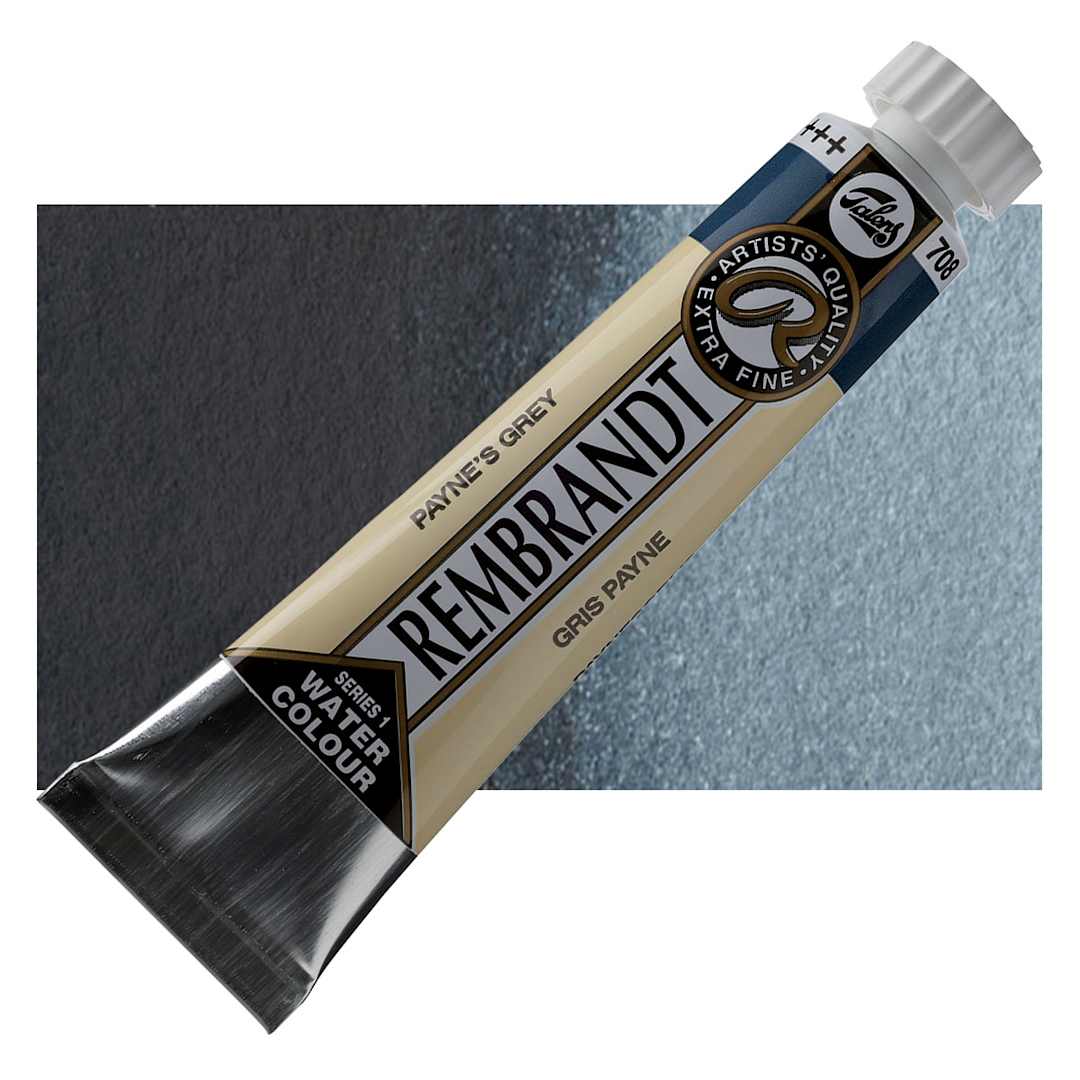 Open in modal - Rembrandt Artist Watercolor - Payne's Gray, 20 ml Tube and swatch