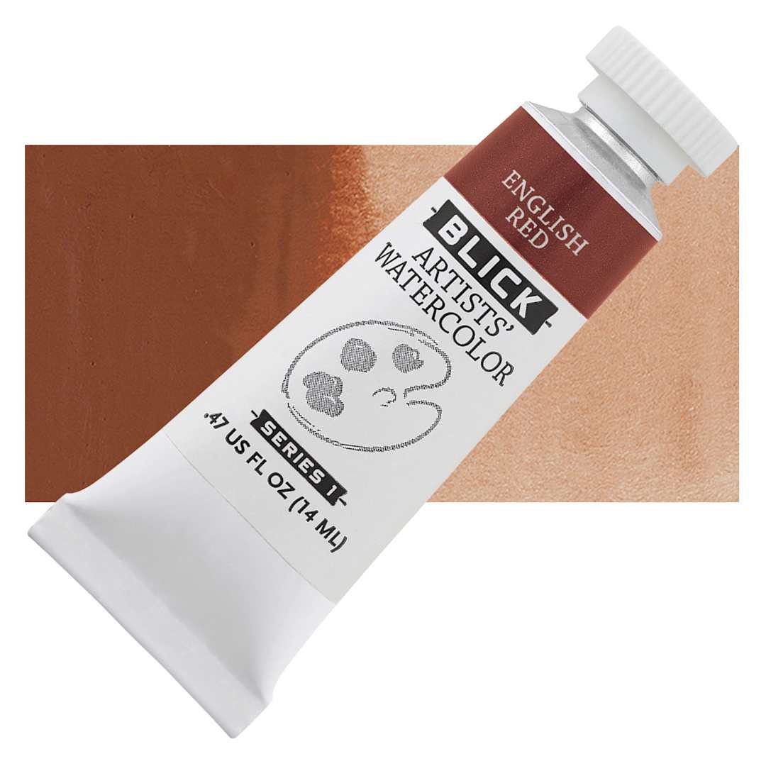 Open in modal - Blick Artists' Watercolor - English Red, 14 ml tube and swatch