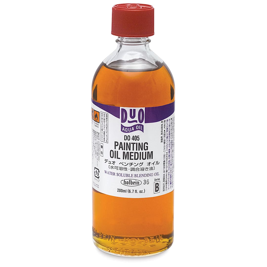 Open in modal - Holbein Duo Aqua Oil Painting Oil Medium - Front of 200 ml bottle