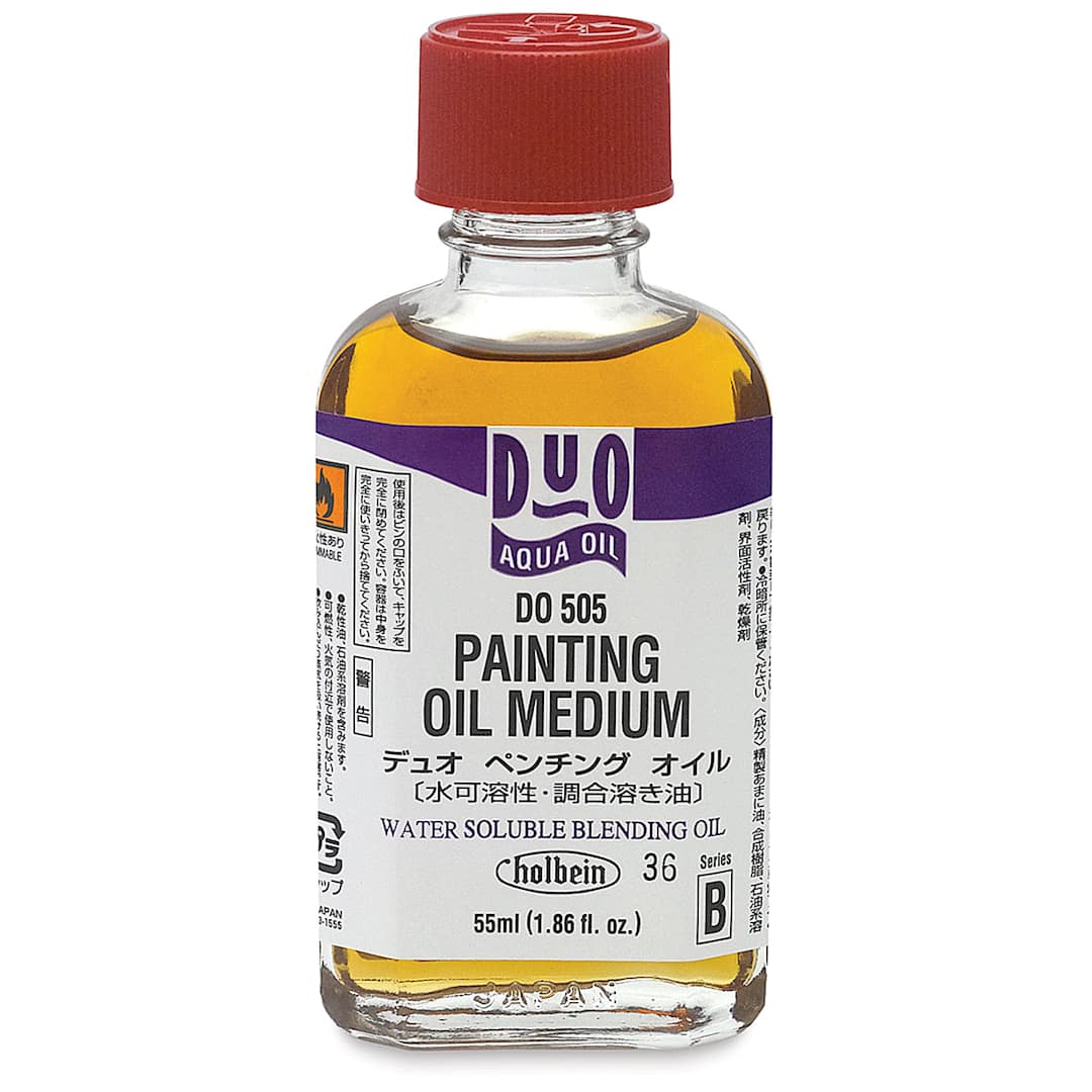 Open in modal - Holbein Duo Aqua Oil Painting Oil Medium - Front of 55 ml bottle