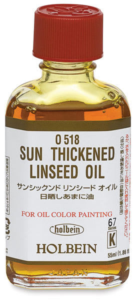 Open in modal - Holbein Sun-Thickened Linseed Oil - Front of 55 ml bottle
