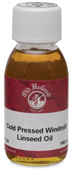 Open in modal - Windmill Cold Pressed Linseed Oil - Front view of 100 ml bottle