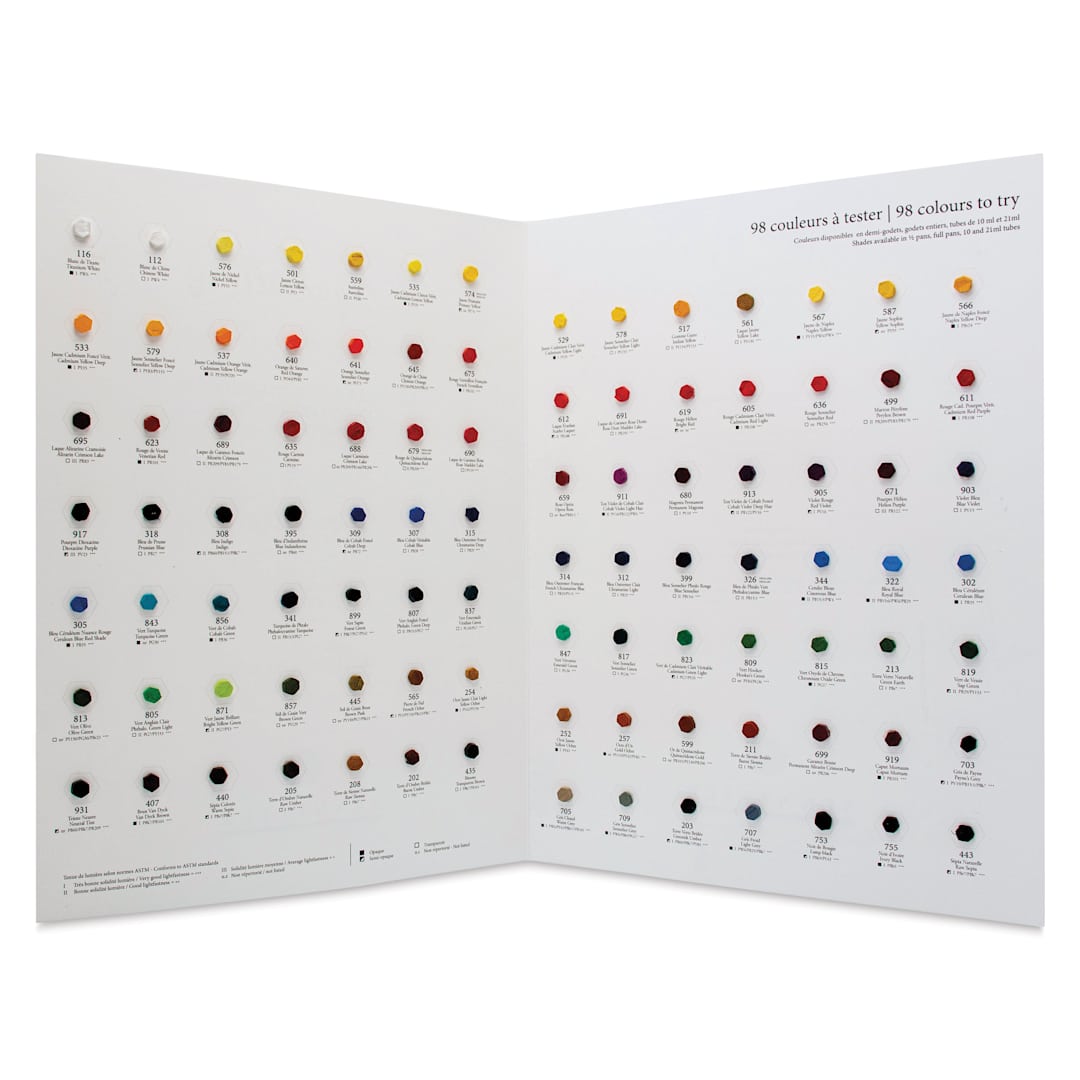 Open in modal - Sennelier French Artists' Watercolors - 98 Color Dot Card