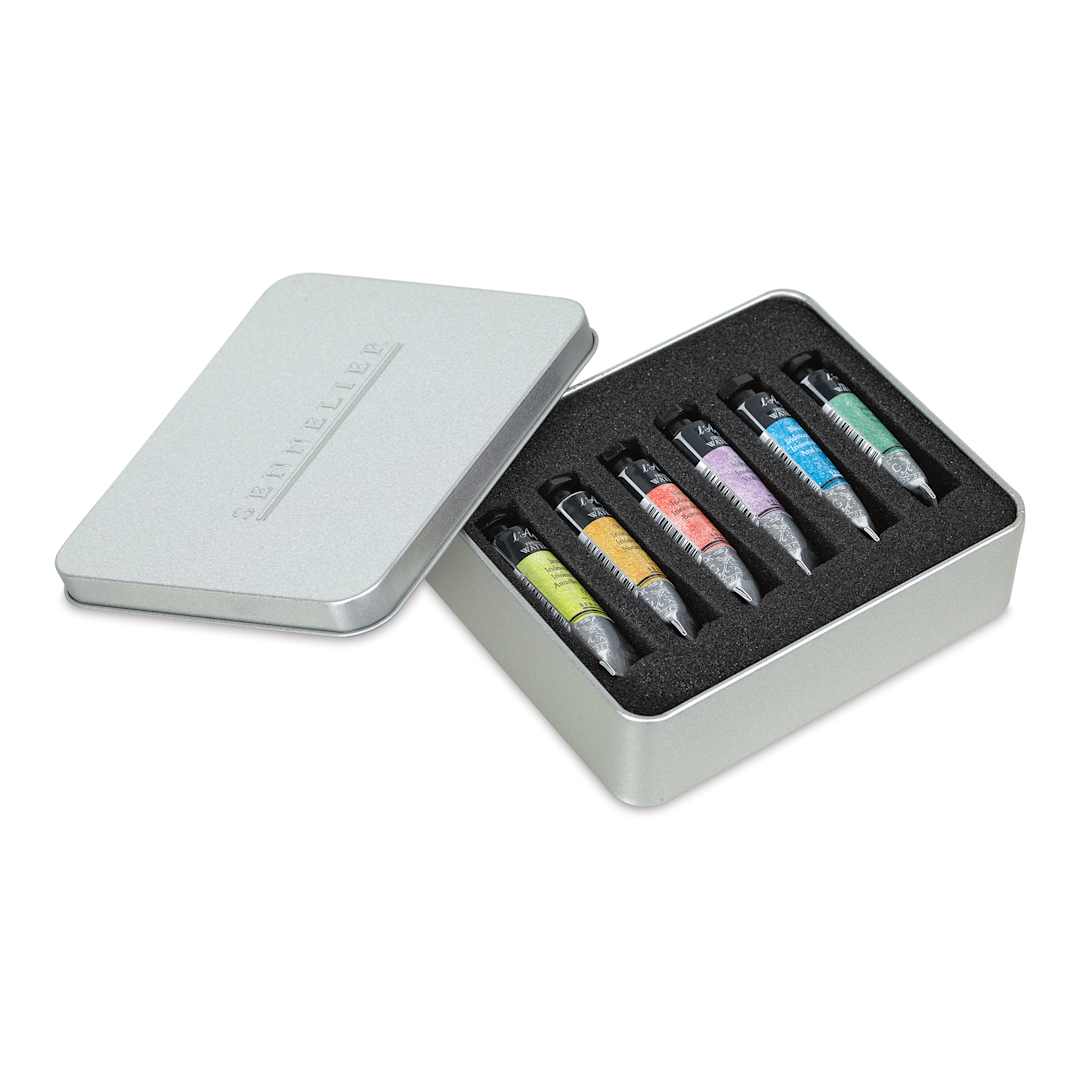 Open in modal - Sennelier French Artists' Watercolor Set - Iridescent, Metal Case, Set of 6 colors, 10 ml tubes (tubes in metal case)