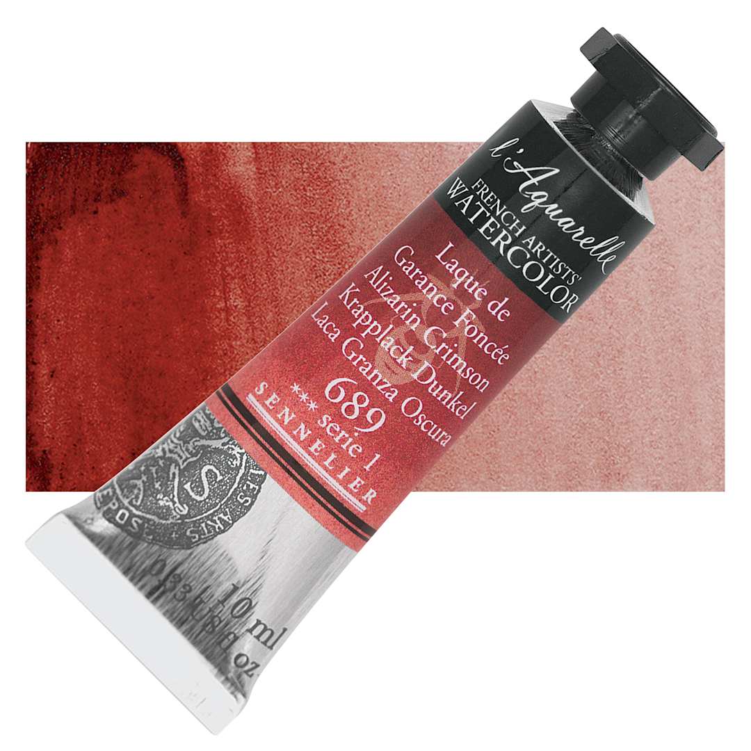 Open in modal - Sennelier French Artists' Watercolor - Alizarin Crimson, 10 ml, Tube and swatch