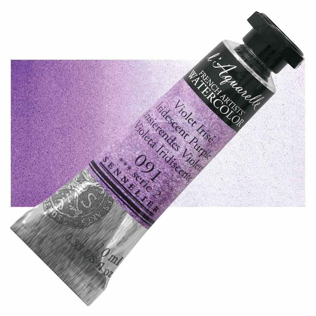 Open in modal - Sennelier French Artists' Watercolor - Iridescent Purple, 10 ml Tube and Swatch