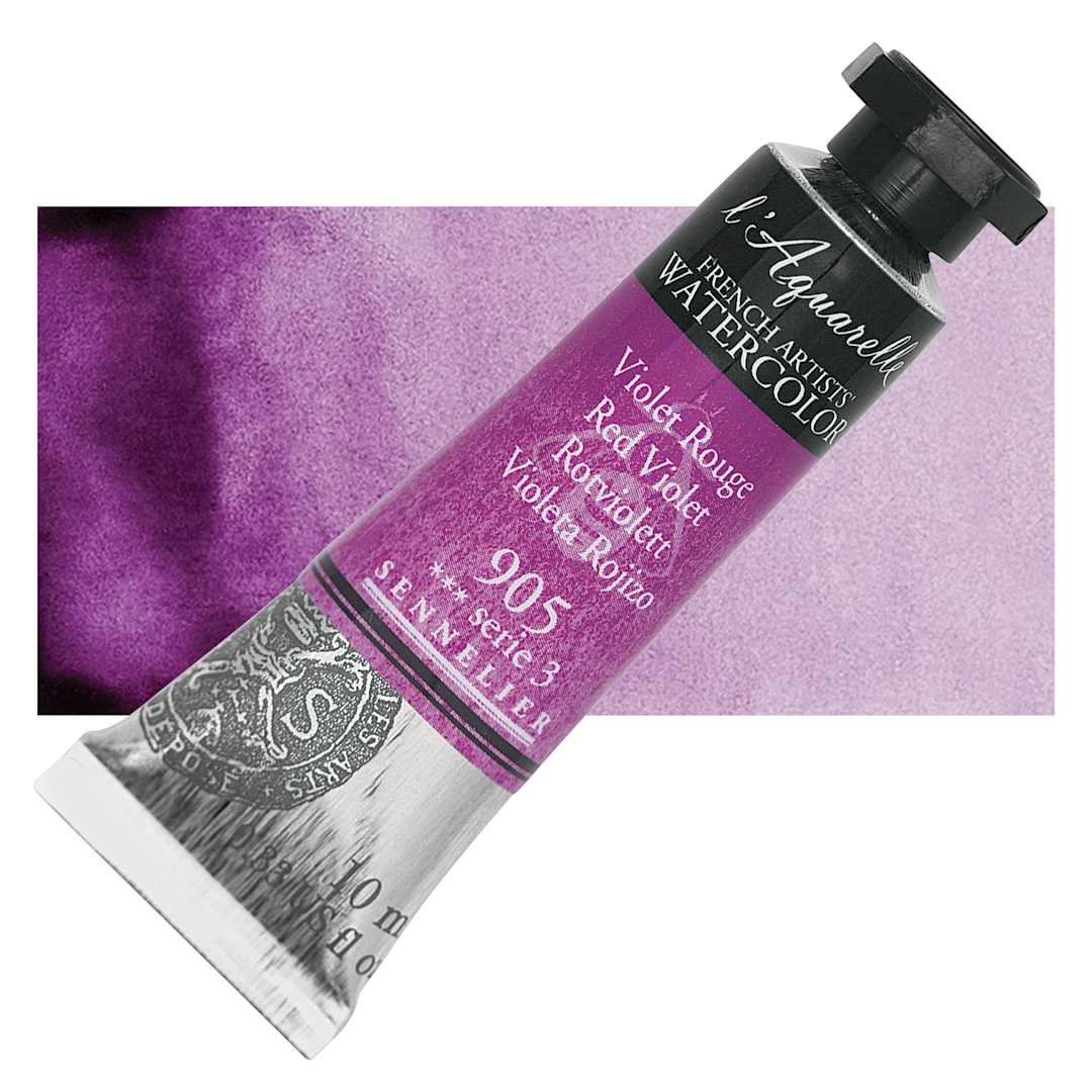 Open in modal - Sennelier French Artists' Watercolor - Red Violet, 10 ml Tube and swatch