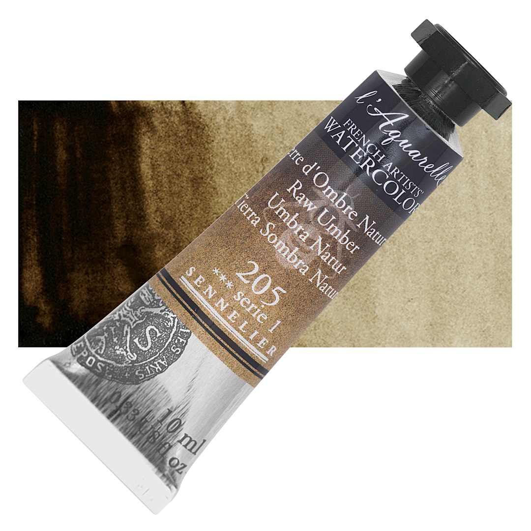 Open in modal - Sennelier French Artists' Watercolor - Raw Umber, 10 ml Tube and swatch
