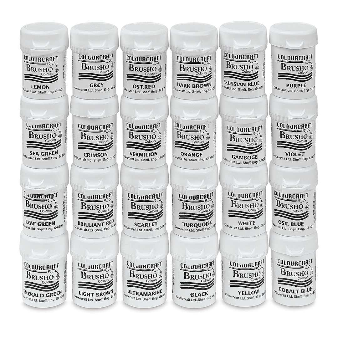 Open in modal - Brusho Crystal Colours - Set of 24, Assorted Colors, 15 g pots