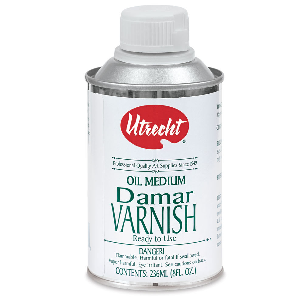 Open in modal - Utrecht Damar Varnish - Front view of 8 oz can shown