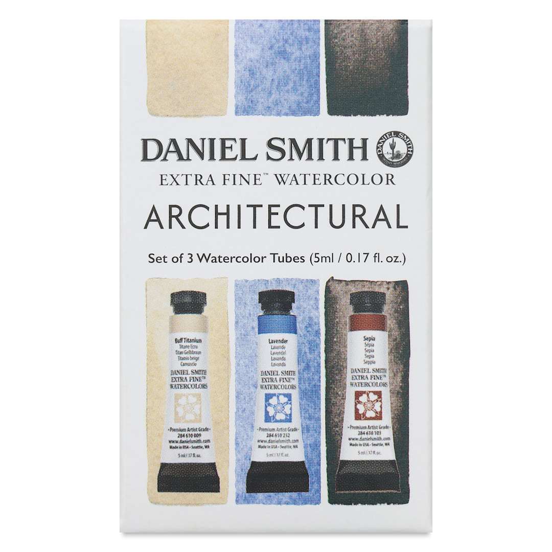 Open in modal - Daniel Smith Extra Fine Watercolor - Set of 3, Architectural, 5 ml Tubes front of package