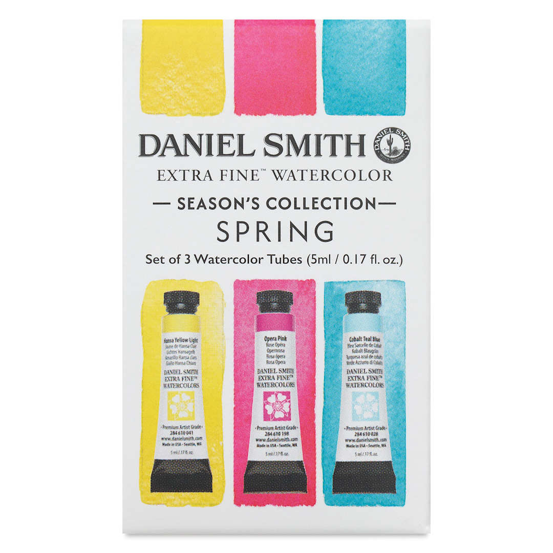Open in modal - Daniel Smith Extra Fine Watercolor - Set of 3, Spring Set, 5 ml Tubes front of package