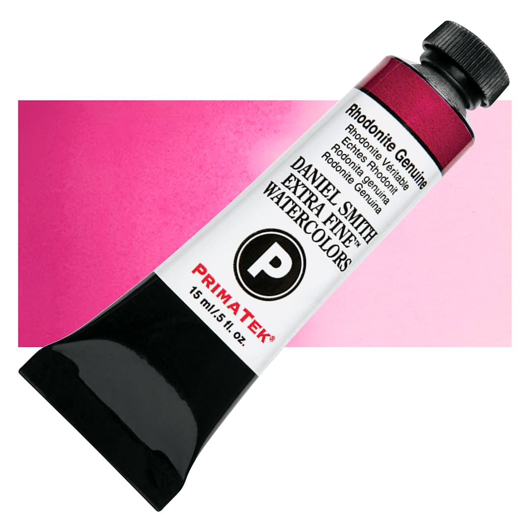 Open in modal - Daniel Smith Extra Fine Watercolor - PrimaTek, Rhodonite Genuine, 15 ml Tube and swatch