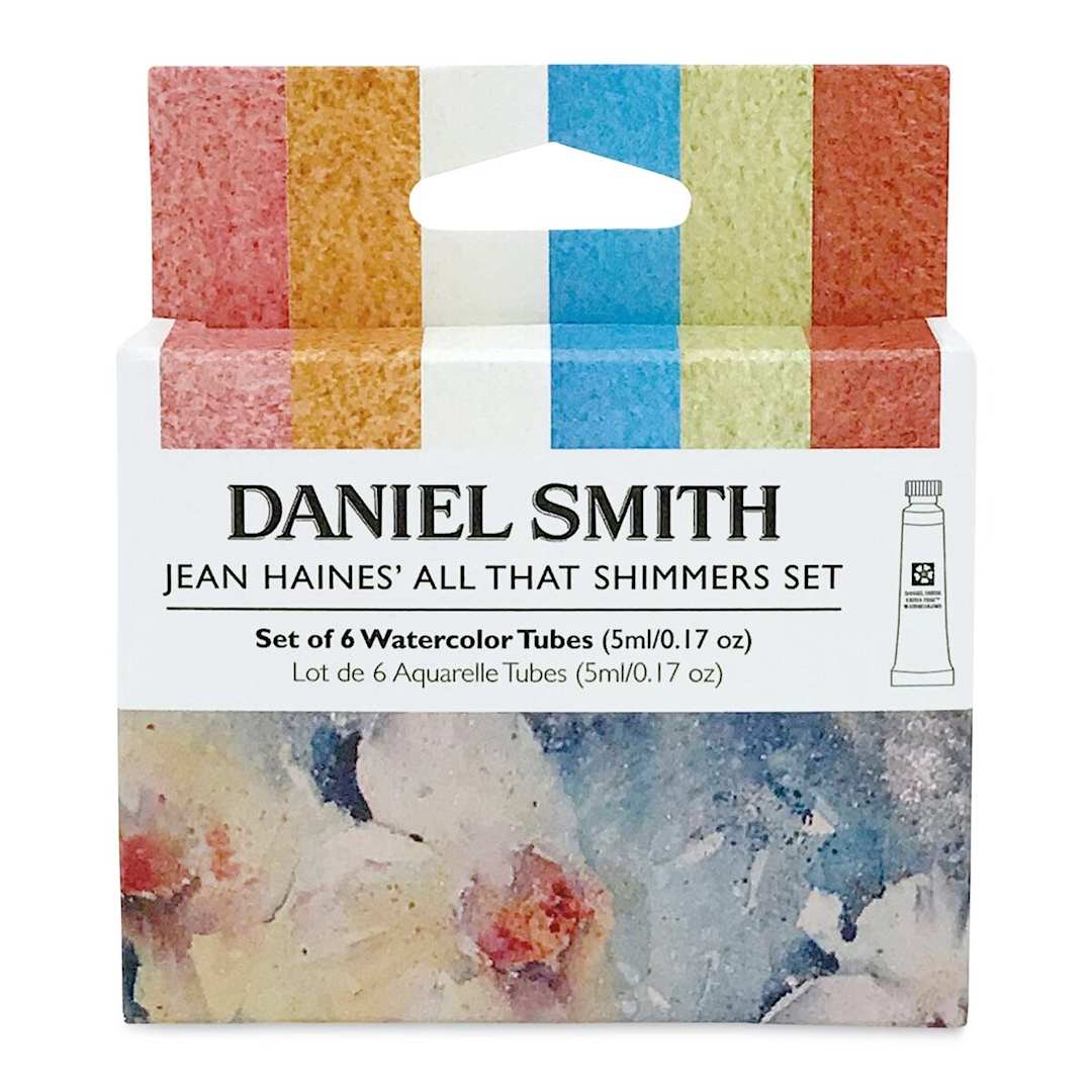 Open in modal - Daniel Smith Luminescent Watercolor - Jean Haines' All That Shimmers, Set of 6, Assorted Colors, Tubes (Front of packaging)