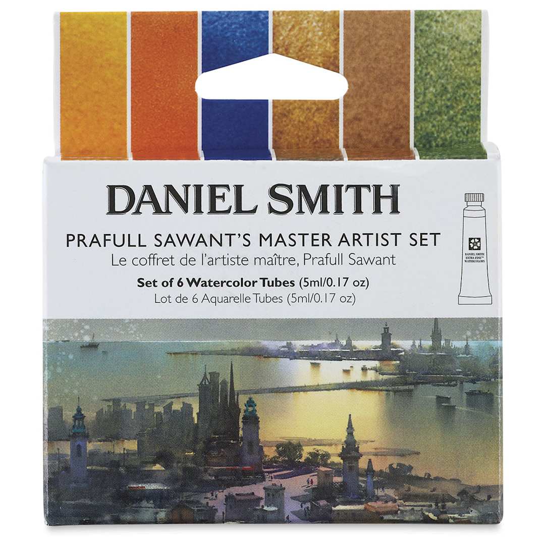 Open in modal - Daniel Smith Extra Fine Watercolors - Prafull Sawant Master Set, 6 Colors. Front of package.