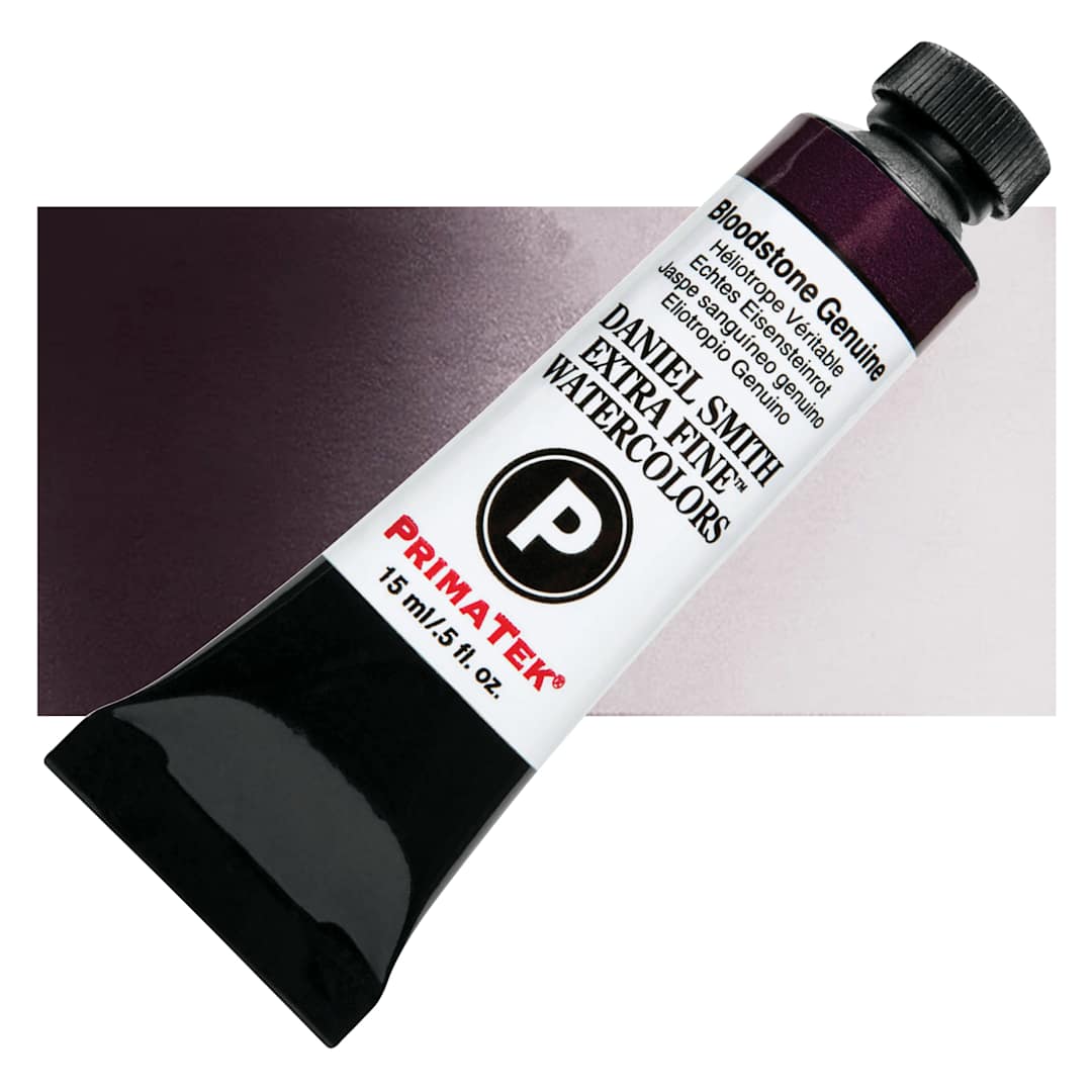 Open in modal - Daniel Smith Extra Fine Watercolor - PrimaTek, Bloodstone Genuine, 15 ml Tube and swatch