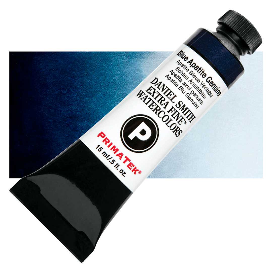 Open in modal - Daniel Smith Extra Fine Watercolor - PrimaTek, Blue Apatite Genuine, 15 ml Tube and swatch
