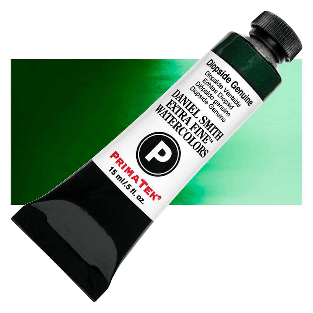 Open in modal - Daniel Smith Extra Fine Watercolor - PrimaTek, Diopside Genuine, 15 ml Tube and swatch