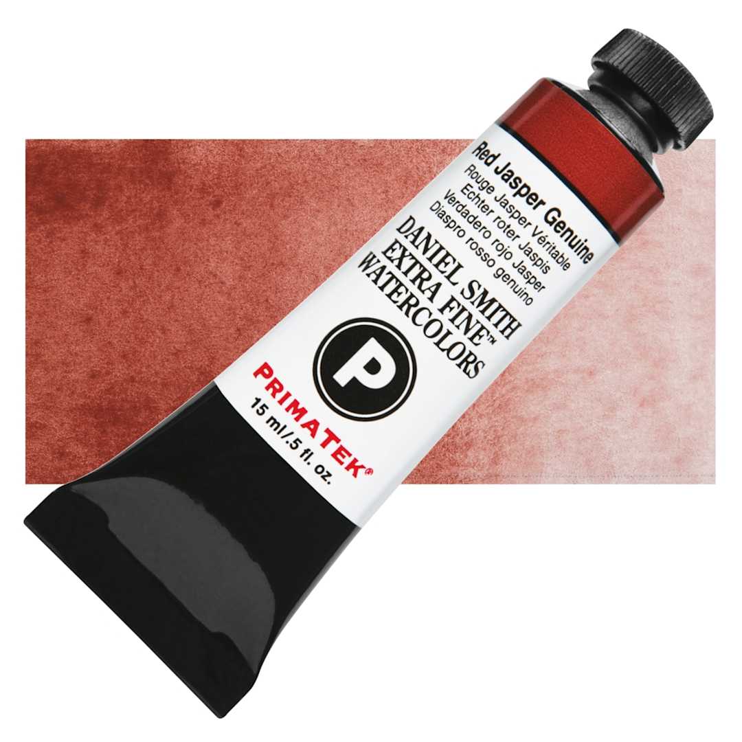 Open in modal - Daniel Smith Extra Fine Watercolor - Red Jasper Genuine, 15 ml tube and swatch