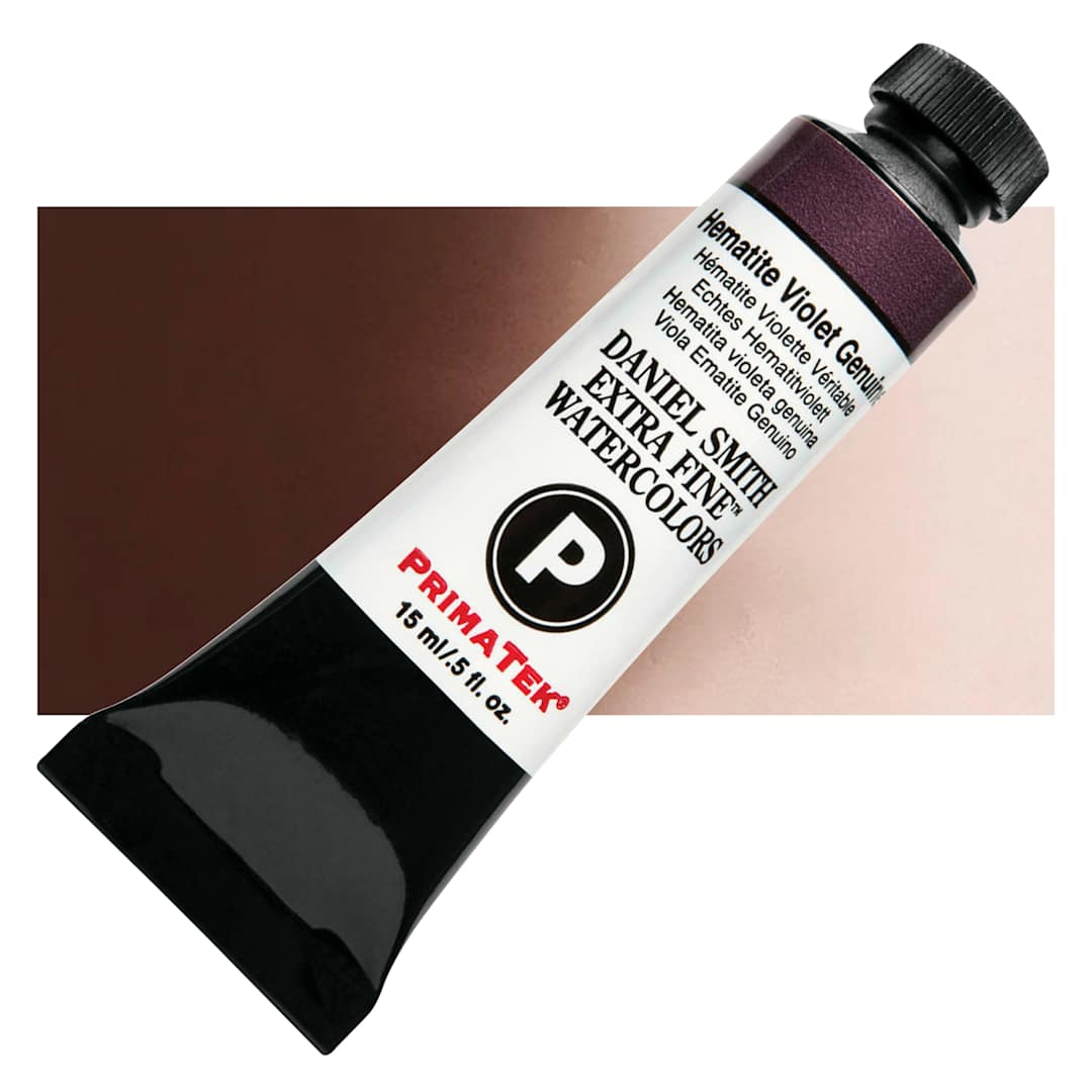 Open in modal - Daniel Smith Extra Fine Watercolor - Hematite Violet, 15 ml Tube and swatch