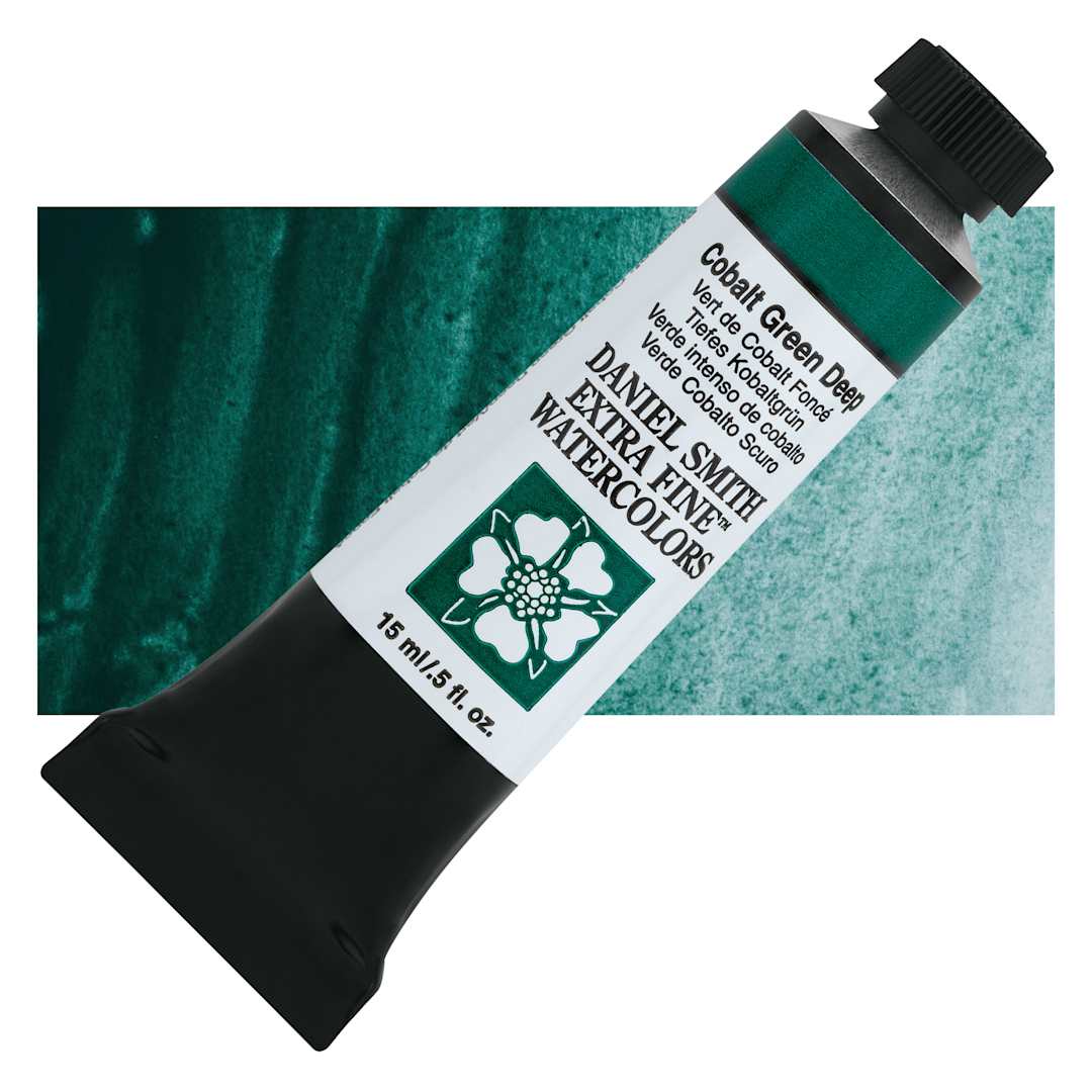 Open in modal - Daniel Smith Extra Fine Watercolor - Cobalt Green Deep, 15 ml Tube and swatch