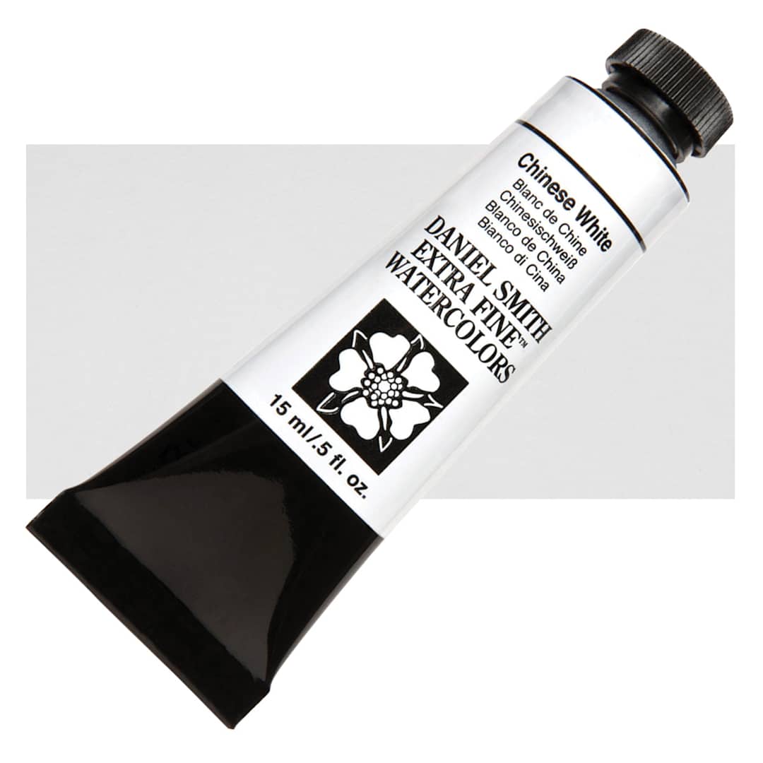 Open in modal - Daniel Smith Extra Fine Watercolor - Chinese White, 15 ml Tube and swatch