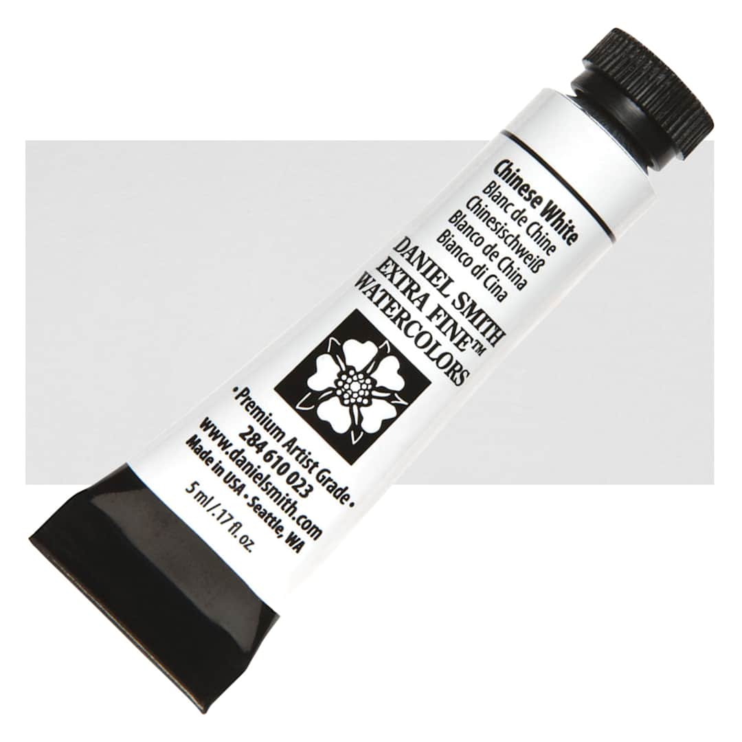 Open in modal - Daniel Smith Extra Fine Watercolor - Chinese White, 5 ml Tube and swatch