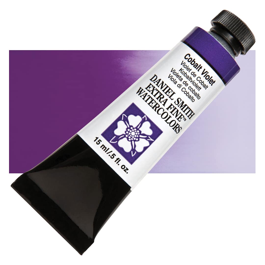 Open in modal - Daniel Smith Extra Fine Watercolor - Cobalt Violet, 15 ml Tube and swatch