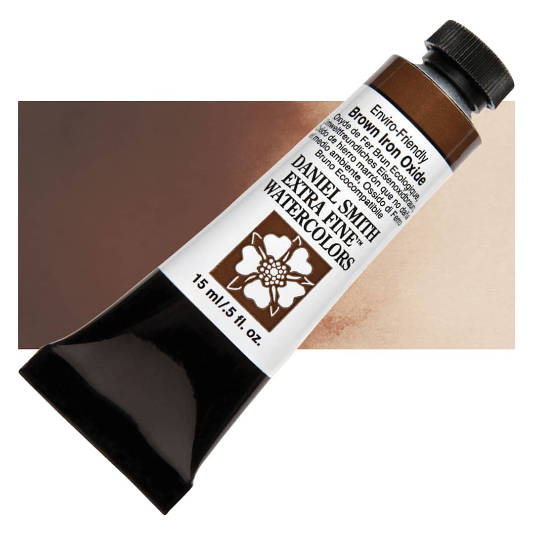 Open in modal - Daniel Smith Extra Fine Watercolor - Enviro-Friendly Brown Oxide, 15 ml Tube and swatch