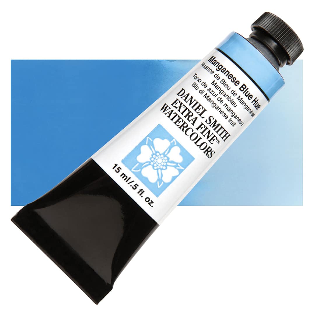 Open in modal - Daniel Smith Extra Fine Watercolor - Manganese Blue Hue, 15 ml Tube and swatch
