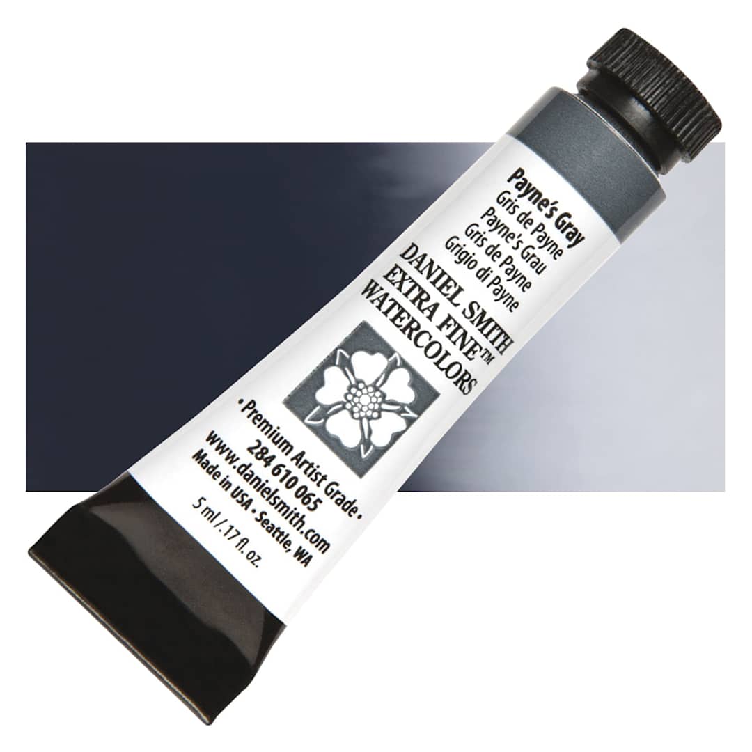 Open in modal - Daniel Smith Extra Fine Watercolor - Payne's Gray, 5 ml Tube and swatch