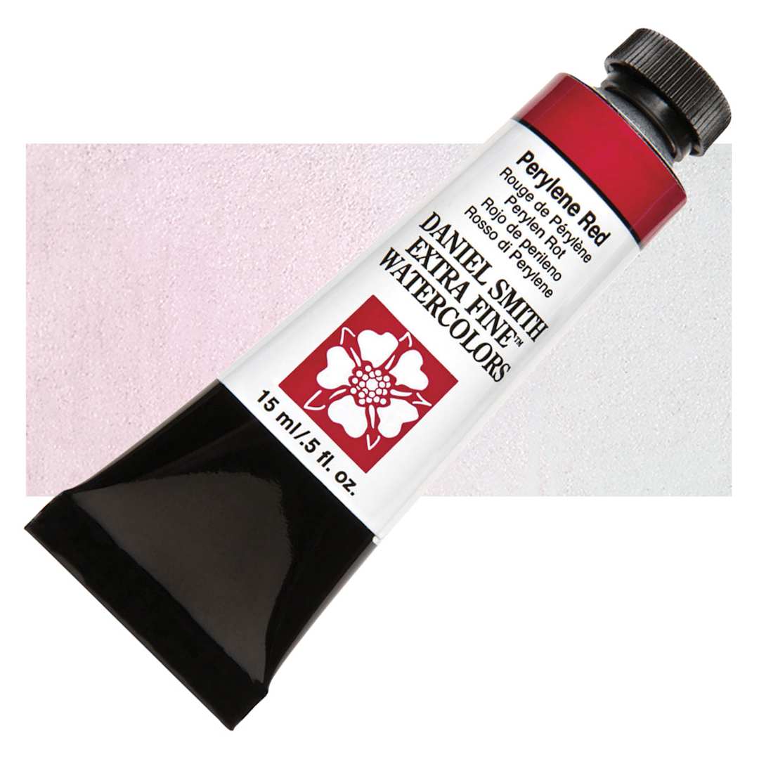 Open in modal - Daniel Smith Extra Fine Watercolor - Perelyne Red, 15 ml Tube and swatch