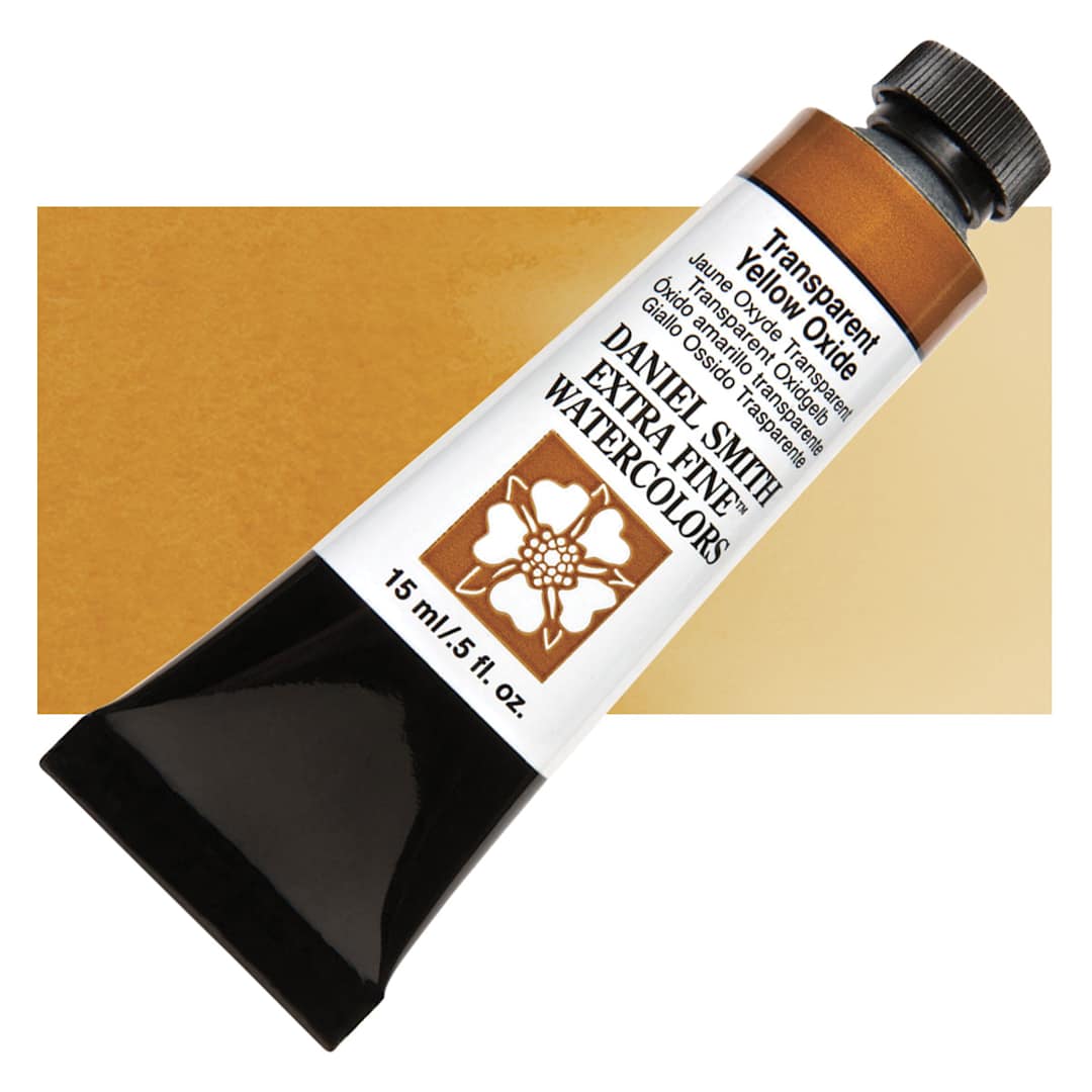 Open in modal - Daniel Smith Extra Fine Watercolor - Transparent Yellow Oxide, 15 ml Tube and swatch