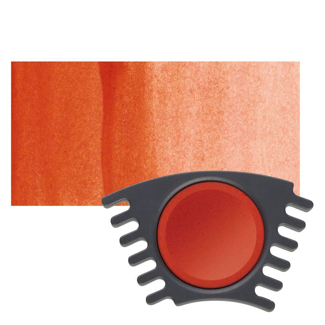 Open in modal - Faber Castell Connector Watercolor Paints - Vermilion Refill pan and swatch