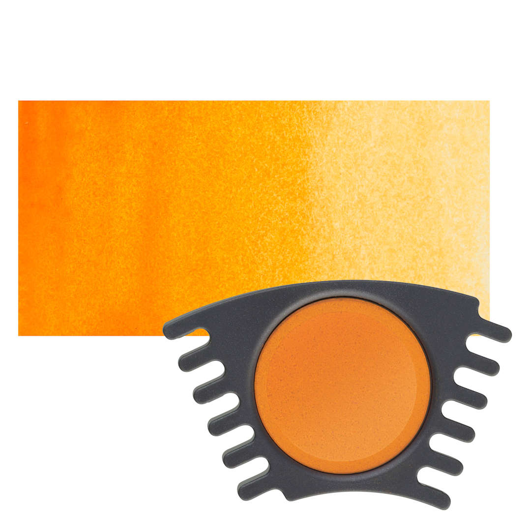 Open in modal - Faber Castell Connector Watercolor Paints - Orange Refill pan and swatch